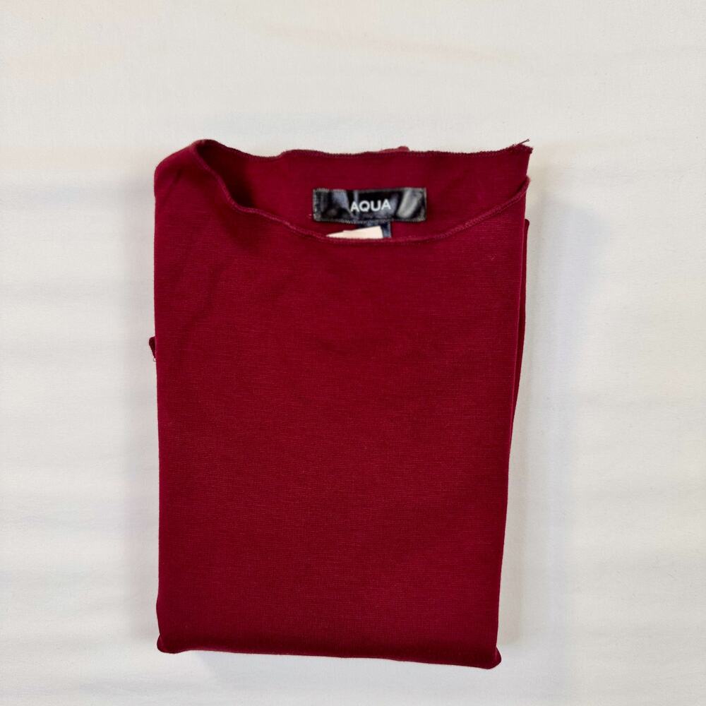 Aqua Ponte Sheath Mock Neck Cap Sleeve Mini Dress Burgundy Red Women’s Small - Picture 10 of 16